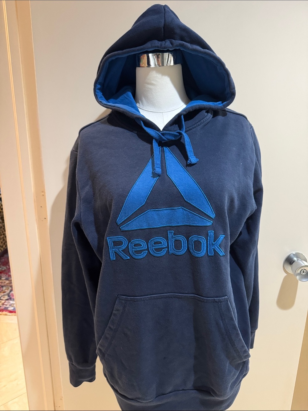Reebok Navy and Royal Blue Hooded Sweatshirt